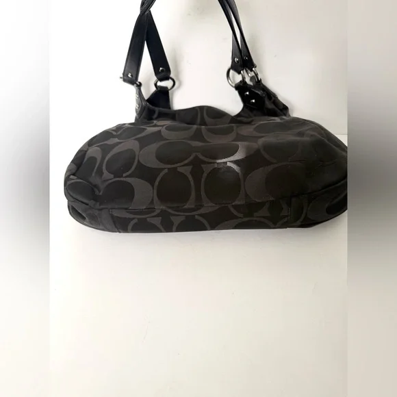 Coach Signature Canvas Campbell Leather Shoulder Bag Hobo Buckle Pocket Y2K - Picture 7 of 9